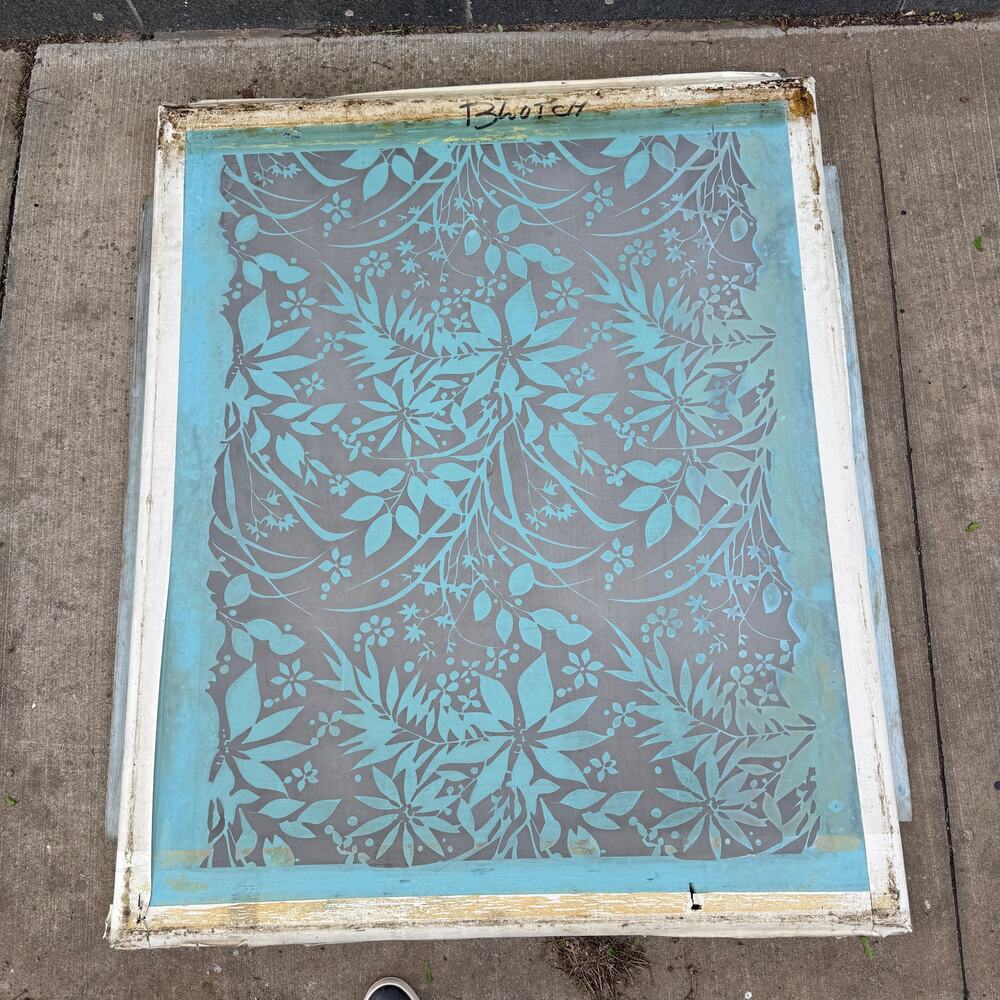 Vintage Brooklyn Weavery Silkscreen Framed Collectors Item 55"x47"